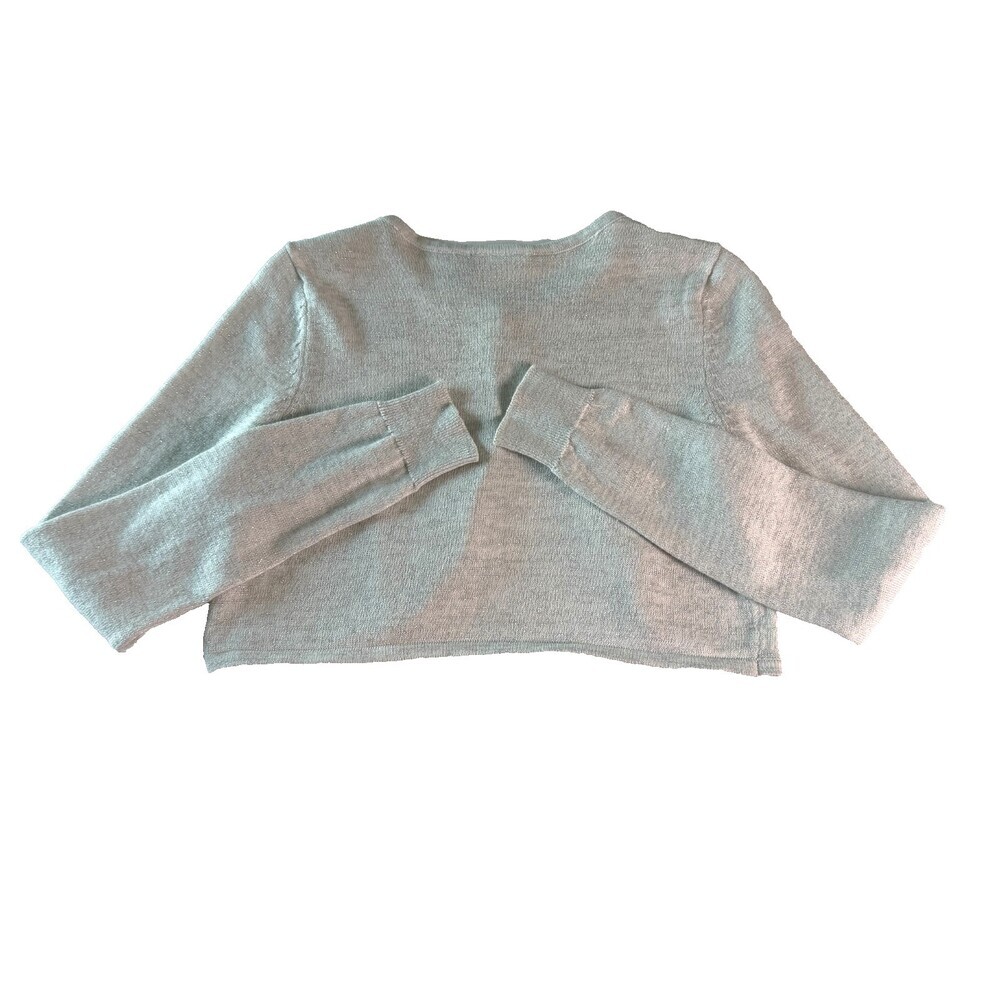 The Children's Place Girl's Sz 14 White Sparkle Shrug Crop Cardigan Sweater L/S - Picture 6 of 15
